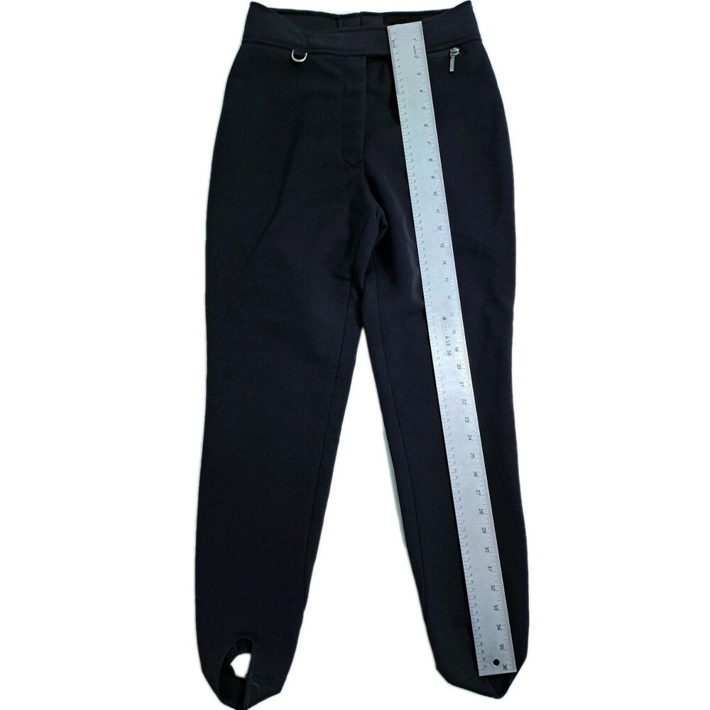 Vintage FERA Skiwear Black Wool Nylon Ski Pants Stirrups Women Size 8R - Picture 7 of 8